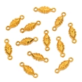 Golden 304 stainless steel rhombus connectors with embossed pattern for DIY necklaces - Style 14 Rhombus (4X12mm) / Gold