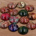 Cabochons en verre ronds Paisley assortis pour bijoux DIY aux motifs vintage colorés - Style Ethnique Paisley Vintage (10K03)