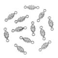 Silver stainless steel rhombus charm connectors for DIY jewelry making with dual loops - Style 14 Rhombus (4X12mm) / Steel