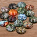 Cabochons en verre ronds 20-25mm aux textures artistiques pour création de bijoux - Style de Texture Artistique (10K04)