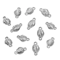 Silver shell connectors for jewelry with starfish engraving and dual loops - Style 16 Shell (5X10mm) / Steel
