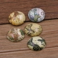Lot de cinq cabochons en verre avec carte du monde vintage pour création de bijoux DIY - Style de Texture de Carte Vintage (10K08)