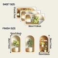 Gedetailleerde afmetingen voor 3D-plantenvaas muurstickers met houten plank ontwerpen - 17*30cm Gesimuleerde Plantennis (fun-f875 107)