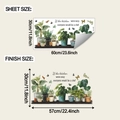 Detailed dimensions of potted plants and butterfly wall stickers for living room decoration - 30*60cm