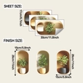 Velformaat 30x17cm en eindmaat 15x28cm details voor 3D potplanten muursticker decoratie - 17*30cm*3pcs/fun-f874 107