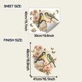Detaillierte Größenübersicht für Wandtattoo mit chinesischen Blumen- und Vogelmotiven - Neues Chinesisches Florales Vogel Schmetterling (fun-f878) / 40*50cm