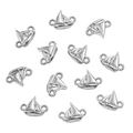 Silver sailboat connector charms for DIY necklace and jewelry making in bulk - Style 20 Sailboat (6X8mm) / Steel