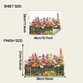 Blumengarten-Zaun-Fensteraufkleber mit Blattgröße und fertigen Display-Abmessungen - 29*40cm/fun-JD170 UV Statisch