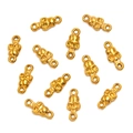 DIY jewelry connector in golden skull design with dual hanging loops for necklaces - Style 23 Skull (4X9mm) / Gold