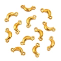 DIY jewelry 18k gold plated stainless steel crescent moon connector charms 11 pieces set - Style 24 Crescent (4X10mm) / Gold