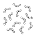 Silver crescent moon jewelry connectors in 304 stainless steel for DIY necklace making - Style 24 Crescent (4X10mm) / Steel