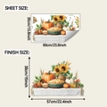 Sheet size and finish size details for pumpkin sunflower autumn themed wall stickers - Autumn Harvest Pumpkin Sunflower (fun-g37)