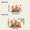Detailed size specifications for cute hedgehog and autumn leaves glass window stickers - 29x40cm UV Static Cling