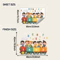 Sheet and finish size dimensions for children's train and alphabet wall stickers - 40x60cm (fun-e343)