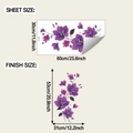 Dettaglio con dimensioni 30x60cm e layout per adesivi murali con rampicanti viola - 30*60cm/fun-b206