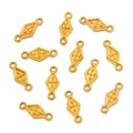 Golden diamond-shaped stainless steel charms with star engraving for DIY jewelry - Style 2 Rhombus (6X12mm) / Gold