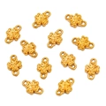Golden clover connectors for jewelry making, 11 pieces with heart-shaped petal details - Style 3 Clover (5X8mm) / Gold