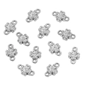 Polished silver stainless steel four-leaf clover connector charms for DIY jewelry making - Style 3 Clover (5X8mm) / Steel
