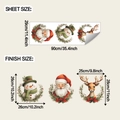 Detailblatt mit Weihnachtsmann-, Schneemann- und Rentier-Wandstickern Größe 29x90cm - Weihnachtsmann Schneemann Rentier 3er-Set (fun-d77)