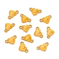Polished gold heart connector charms with dual rings for DIY necklace making - Style 1 Radial Heart (5X9mm) / Gold