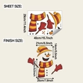 Detailed sheet size and dimensions for DIY Christmas snowman wall decals set - 29*40cm/fun-f887