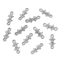 Silver vintage embossed flower connector charms in 304 stainless steel for DIY jewelry - Style 10 Dorje (4X11mm) / Steel