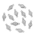 Silver rhombus fleur-de-lis jewelry connectors with double loops for DIY necklace - Style 6 Fleur-de-lis (6X12mm) / Steel