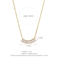 Gold stainless steel tennis necklace with rectangular cubic zirconia pendant for women - Rectangular Row Zirconia Necklace / Gold
