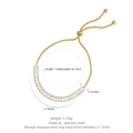 Pulsera tennis ajustable de acero inoxidable dorado con circonitas de 4,5mm - Pulsera de Zirconia Rectangular / Dorado