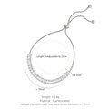Pulsera tennis ajustable de plata con circonitas cúbicas rectangulares brillantes - Pulsera de Zirconia Rectangular / Oro blanco
