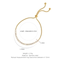 Pulsera ajustable de tenis en acero inoxidable dorado con circonitas de 3mm - Pulsera de Zirconia Cuadrada / Dorado
