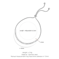 Pulsera tenis ajustable de acero inoxidable plateado con circonitas de 3 mm - Pulsera de Zirconia Cuadrada / Oro blanco