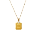 Aquarius zodiac pendant necklace in gold plated stainless steel with zircon stone - Gold - Aquarius