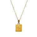 Collana in acciaio al titanio con ciondolo zodiaco Cancro placcato oro e cristallo - Oro - Cancro