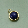 Vintage style double layer necklace with gold lapis lazuli stone pendant in 18K gold finish - Blue Sandstone Pendant Only (Without Chain)