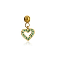Golden heart-shaped hollow pendant with blue crystal rhinestones for DIY jewelry - Lake Blue (S02)