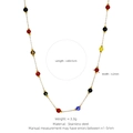 18K gold plated stainless steel necklace with irregular colorful natural stone beads - Colorful Beads Necklace / 40+5cm