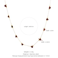 Handmade stainless steel necklace with dark red gemstone beads and 18K gold plated beads - Amethyst Necklace / 40+5cm