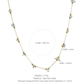 18K gold plated stainless steel necklace featuring irregular blue moonstone and gold beads - Moonstone Necklace / 40+5cm