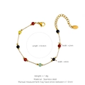 Handmade stainless steel bracelet with colorful round beads and 18K gold plated chain - Colorful Beads Bracelet