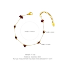 18K gold plated stainless steel bracelet with red garnet stones and K18 tag - Amethyst Bracelet