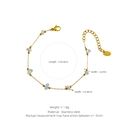 18K gold plated stainless steel bracelet with light blue and white moonstones - Moonstone Bracelet