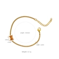 Adjustable golden cubic zirconia bracelet with 9x7mm champagne square stone - Bracelet / Gold
