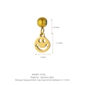 Golden stainless steel smiley face pendant charm for DIY jewelry and necklaces - Hollow Smiley Face Style (J04) / Gold