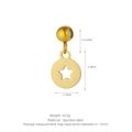Golden stainless steel star pendant charm for DIY jewelry making weighing 0.5g - Star Hollow Disc Style (J09) / Gold
