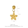 Golden five-petal flower stainless steel pendant with dimensions and weight for DIY jewelry - Five-Petal Flower Style (J10) / Gold
