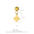 Gold stainless steel lucky four-leaf clover pendant with LUCK engraving and bead detail - LUCK Clover Style (J11) / Gold