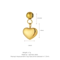 Polished gold heart charm pendant in stainless steel with bead clasp for DIY jewelry - Full Heart Style (J12) / Gold
