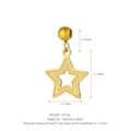 Golden hollow double star stainless steel pendant with round ball head for DIY jewelry - Hollow Double Layer Star Style (J13) / Gold