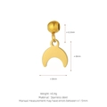 Golden stainless steel crescent moon pendant for DIY jewelry making with dimensions - Crescent Style (J15) / Gold